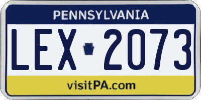 PA license plate LEX2073