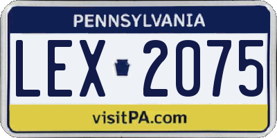 PA license plate LEX2075
