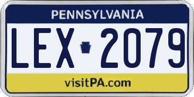 PA license plate LEX2079