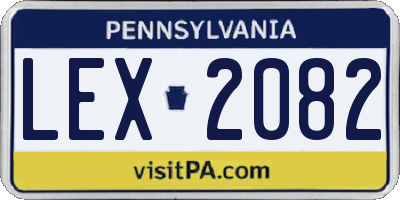 PA license plate LEX2082