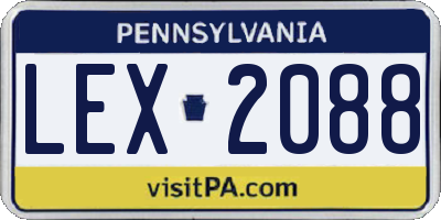 PA license plate LEX2088