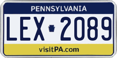 PA license plate LEX2089