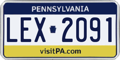 PA license plate LEX2091
