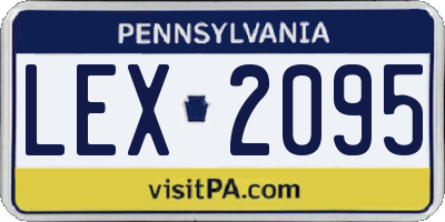PA license plate LEX2095