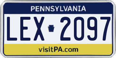 PA license plate LEX2097