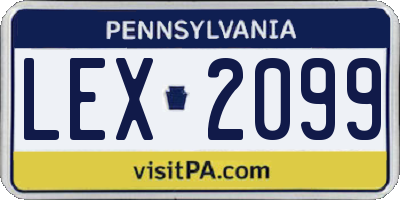 PA license plate LEX2099