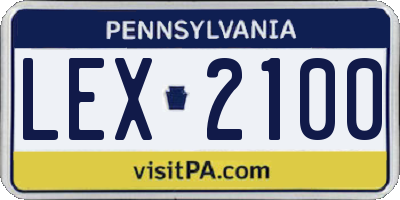 PA license plate LEX2100
