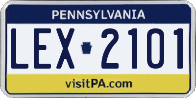 PA license plate LEX2101