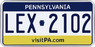 PA license plate LEX2102