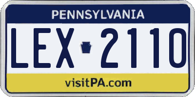 PA license plate LEX2110