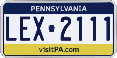 PA license plate LEX2111