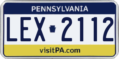 PA license plate LEX2112