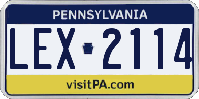 PA license plate LEX2114