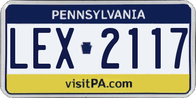 PA license plate LEX2117