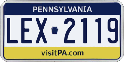 PA license plate LEX2119