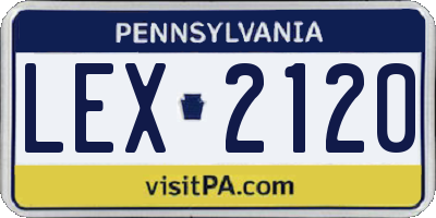 PA license plate LEX2120