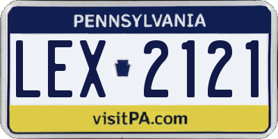 PA license plate LEX2121