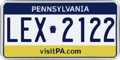 PA license plate LEX2122
