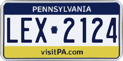 PA license plate LEX2124