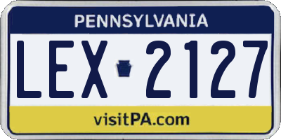 PA license plate LEX2127