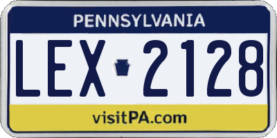 PA license plate LEX2128