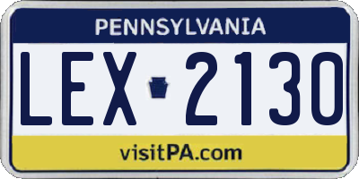 PA license plate LEX2130