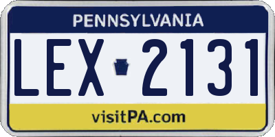 PA license plate LEX2131