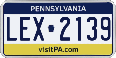 PA license plate LEX2139