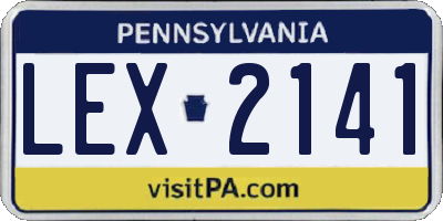 PA license plate LEX2141