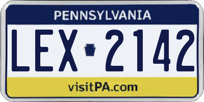PA license plate LEX2142