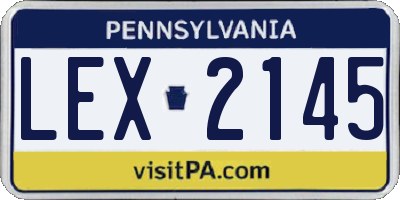 PA license plate LEX2145