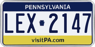 PA license plate LEX2147