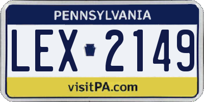 PA license plate LEX2149