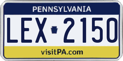 PA license plate LEX2150