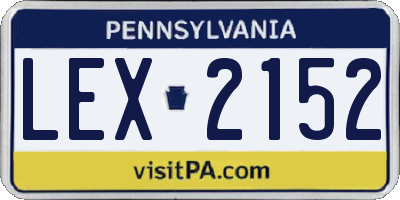 PA license plate LEX2152