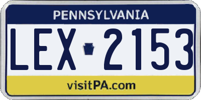 PA license plate LEX2153