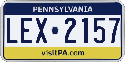 PA license plate LEX2157