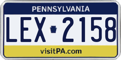 PA license plate LEX2158