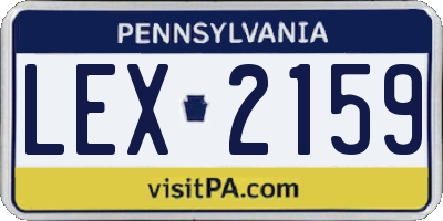 PA license plate LEX2159