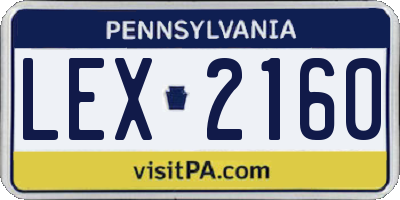 PA license plate LEX2160