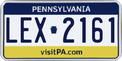 PA license plate LEX2161