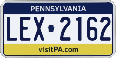 PA license plate LEX2162