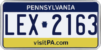 PA license plate LEX2163