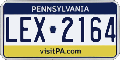 PA license plate LEX2164