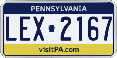 PA license plate LEX2167