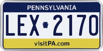 PA license plate LEX2170