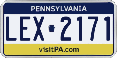 PA license plate LEX2171
