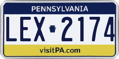 PA license plate LEX2174