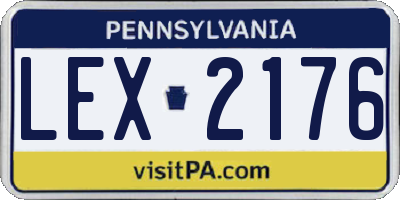 PA license plate LEX2176