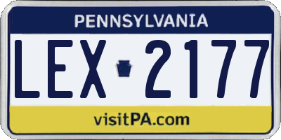PA license plate LEX2177
